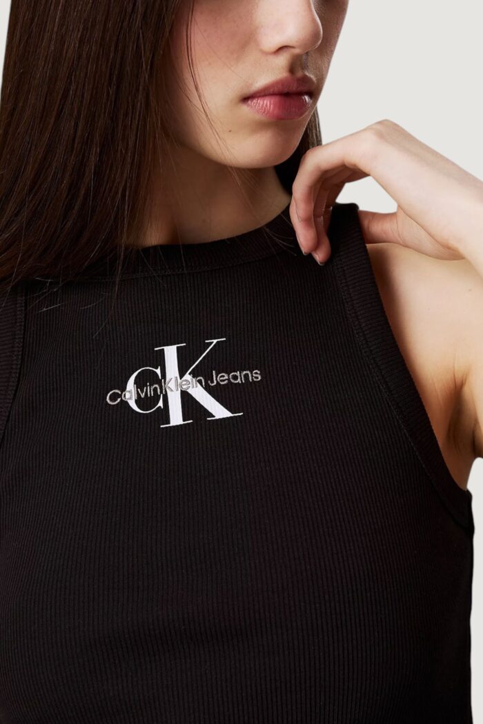 Canotta Calvin Klein Jeans monologo rib tank Nero
