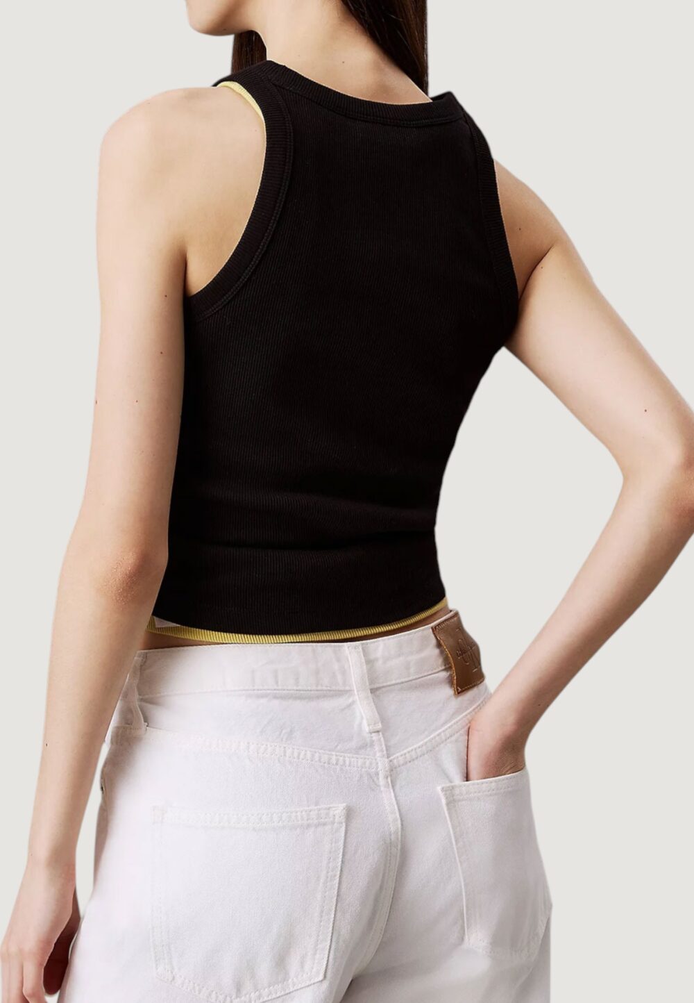 Canotta Calvin Klein Jeans monologo rib tank Nero - Foto 3