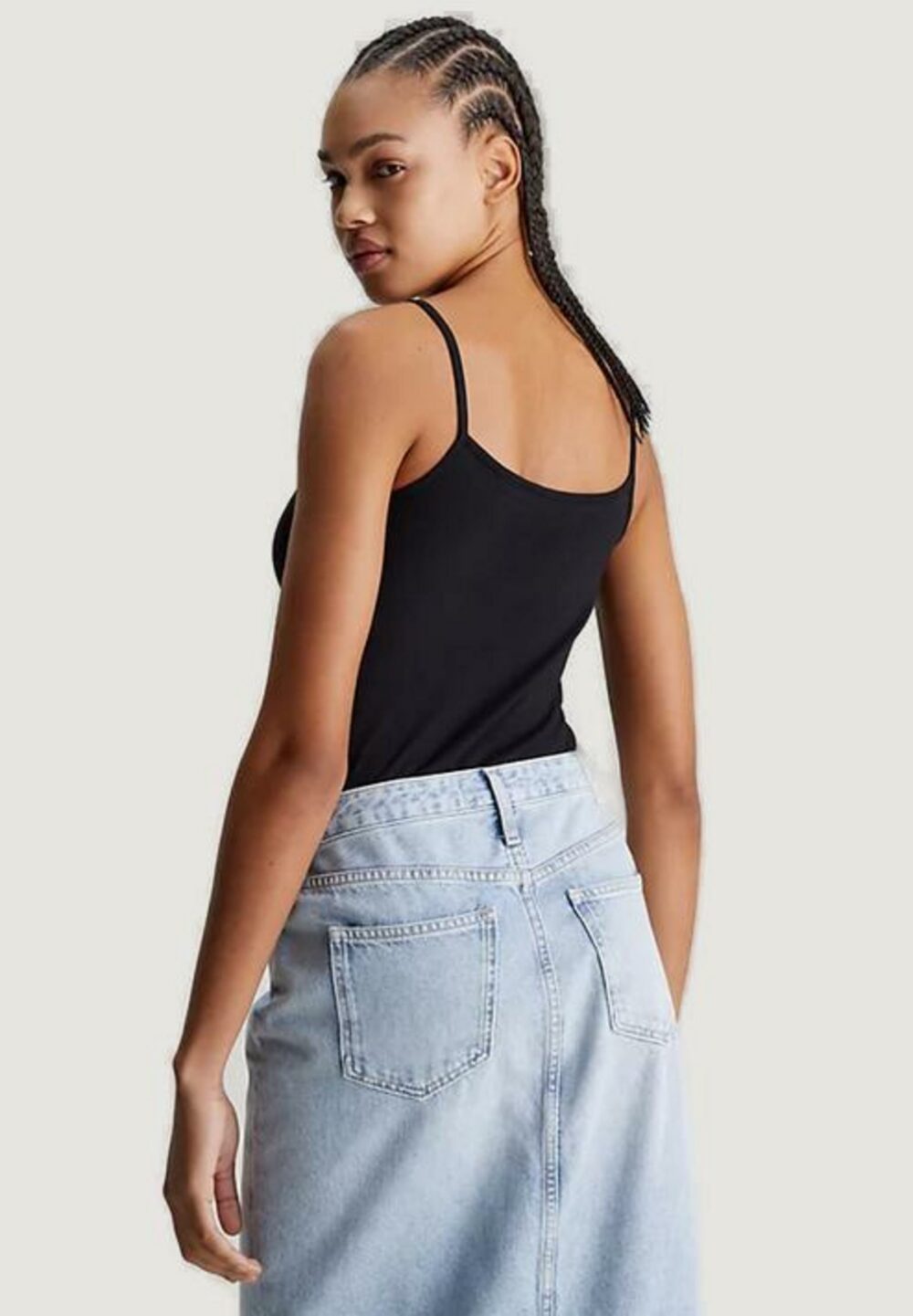 Canotta Calvin Klein Jeans monologo strappy tan Nero - Foto 3
