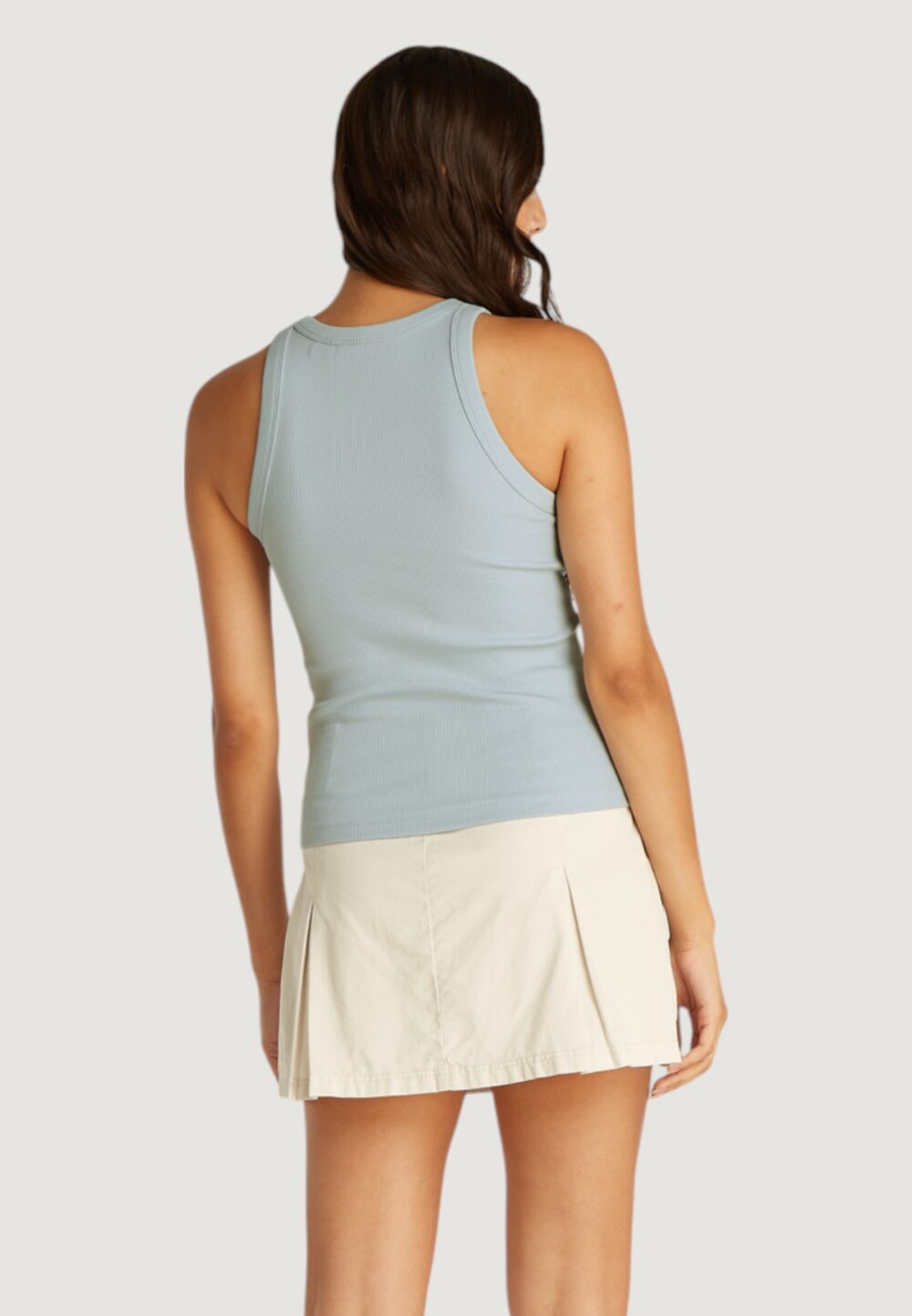 Canotta Calvin Klein Jeans woven label rib Tiffany - Foto 4