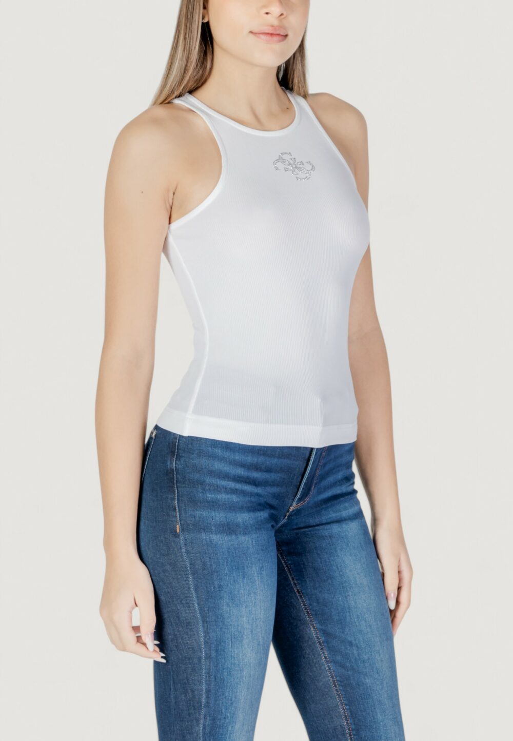 Canotta Guess new sl round nk guen Bianco - Foto 3