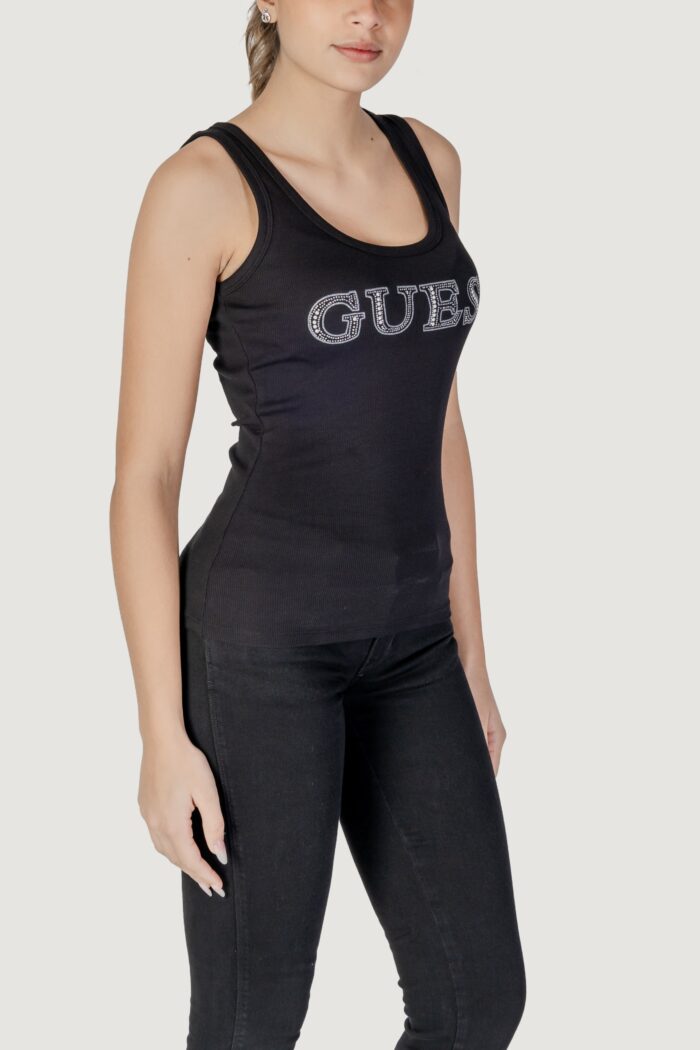 Canotta Guess sl embellished logo Nero