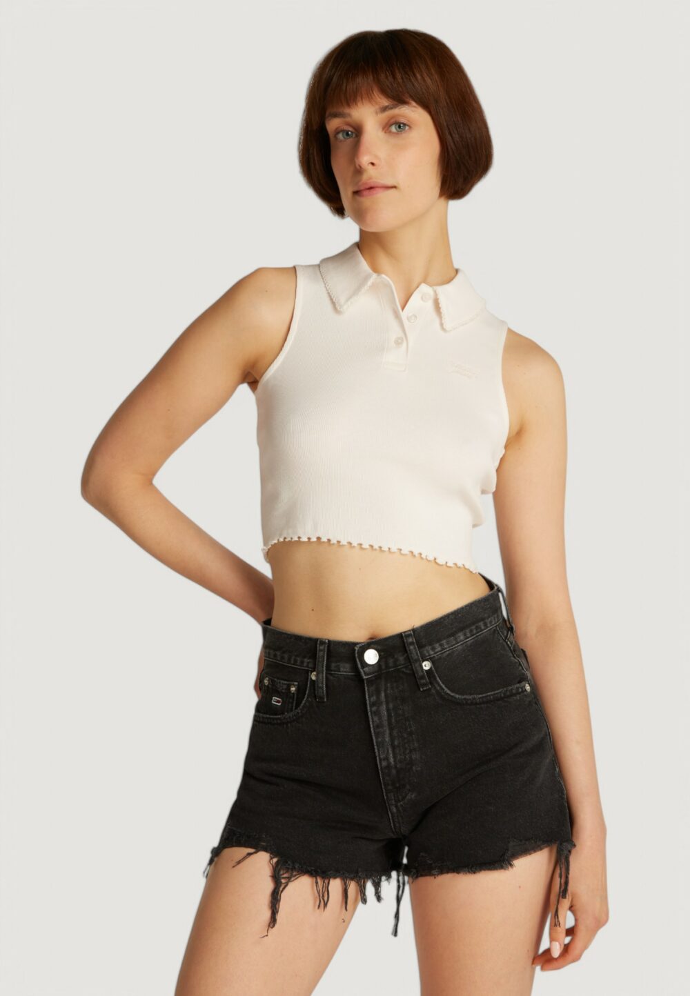 Canotta Tommy Hilfiger Jeans tjw crp gmd rib sl Bianco - Foto 1
