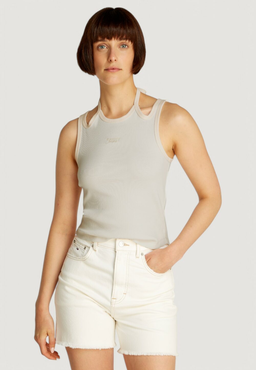 Canotta Tommy Hilfiger Jeans tjw gmd script Bianco - Foto 1