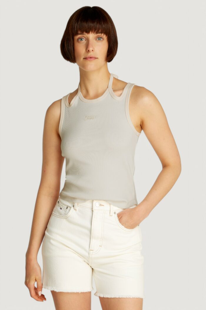 Canotta Tommy Hilfiger Jeans tjw gmd script Bianco