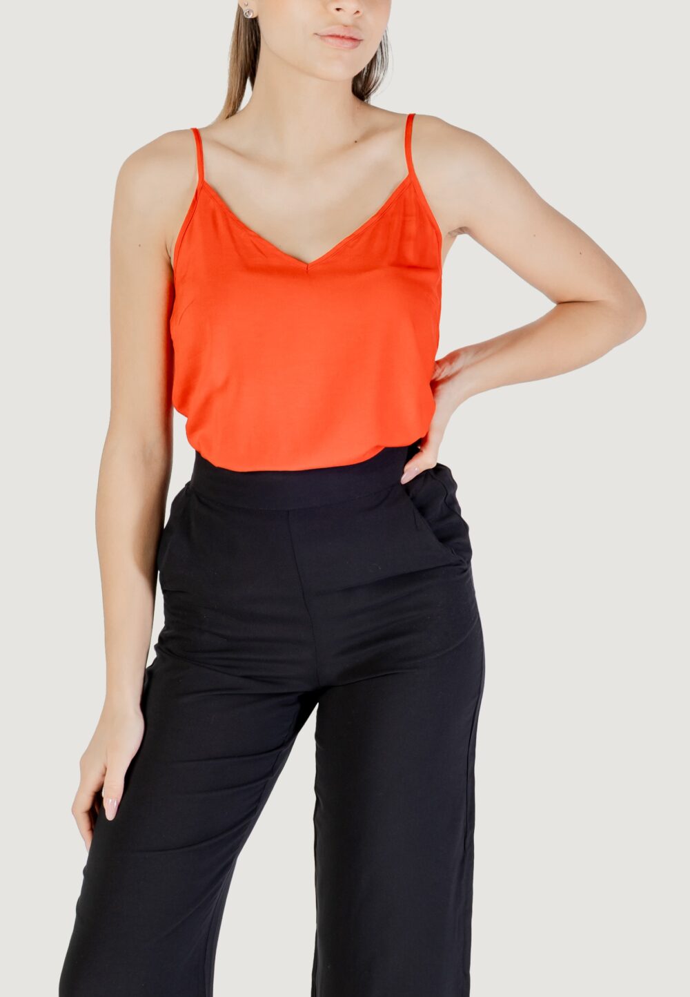Canotta Vero Moda vmeasy joy v-neck singlet wvn ga Rosso - Foto 1