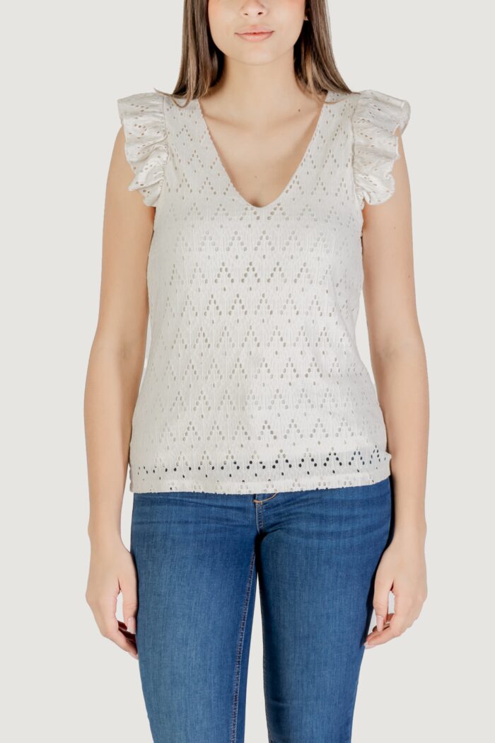 Canotta Vila Clothes viamalina v-neck c/s top/pb Beige