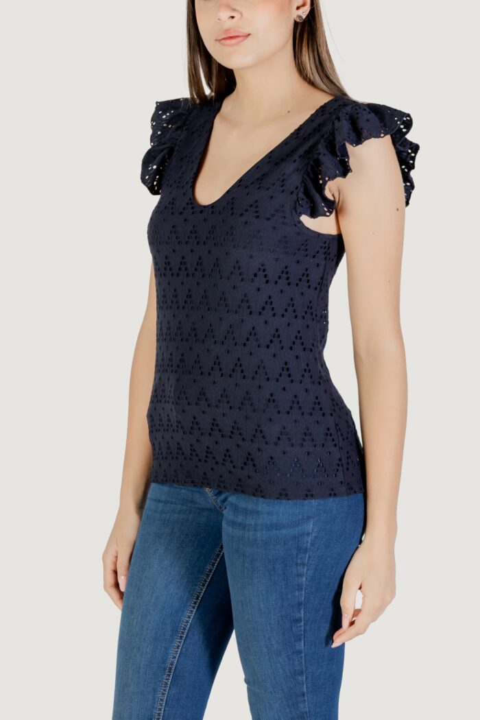 Canotta Vila Clothes viamalina v-neck c/s top/pb Blu