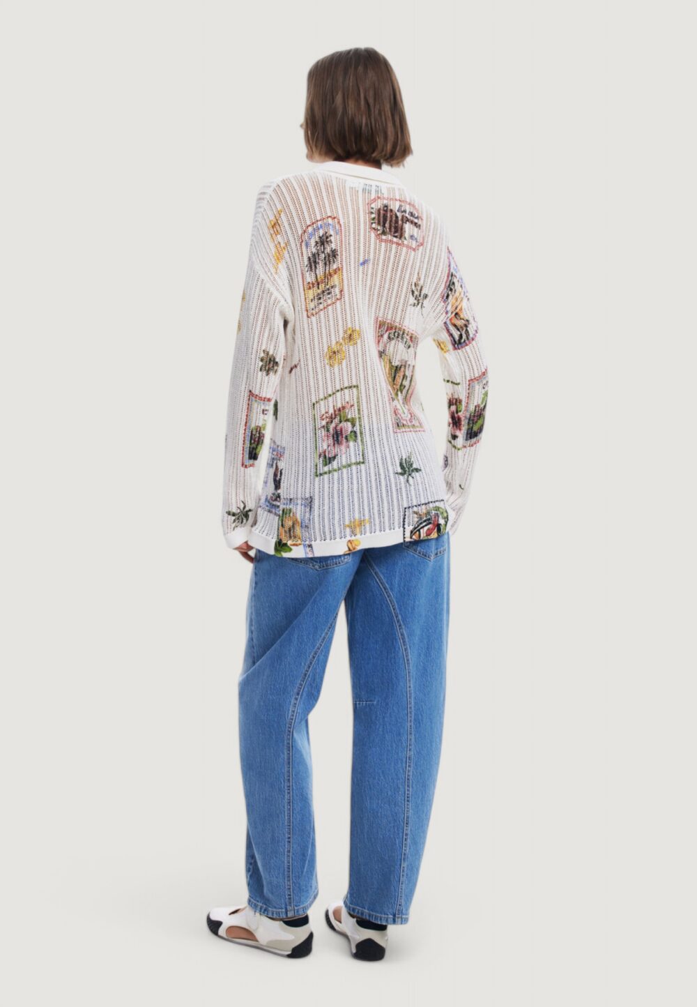 Cardigan Desigual jers_bassel Bianco - Foto 4