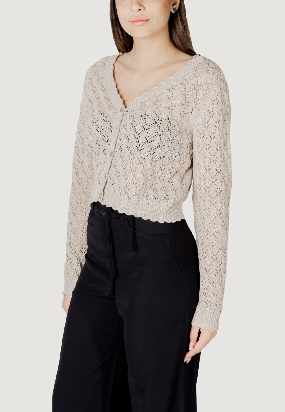 Cardigan Only onlelba life ls v-neck cardigan cc knt Beige - Foto 2