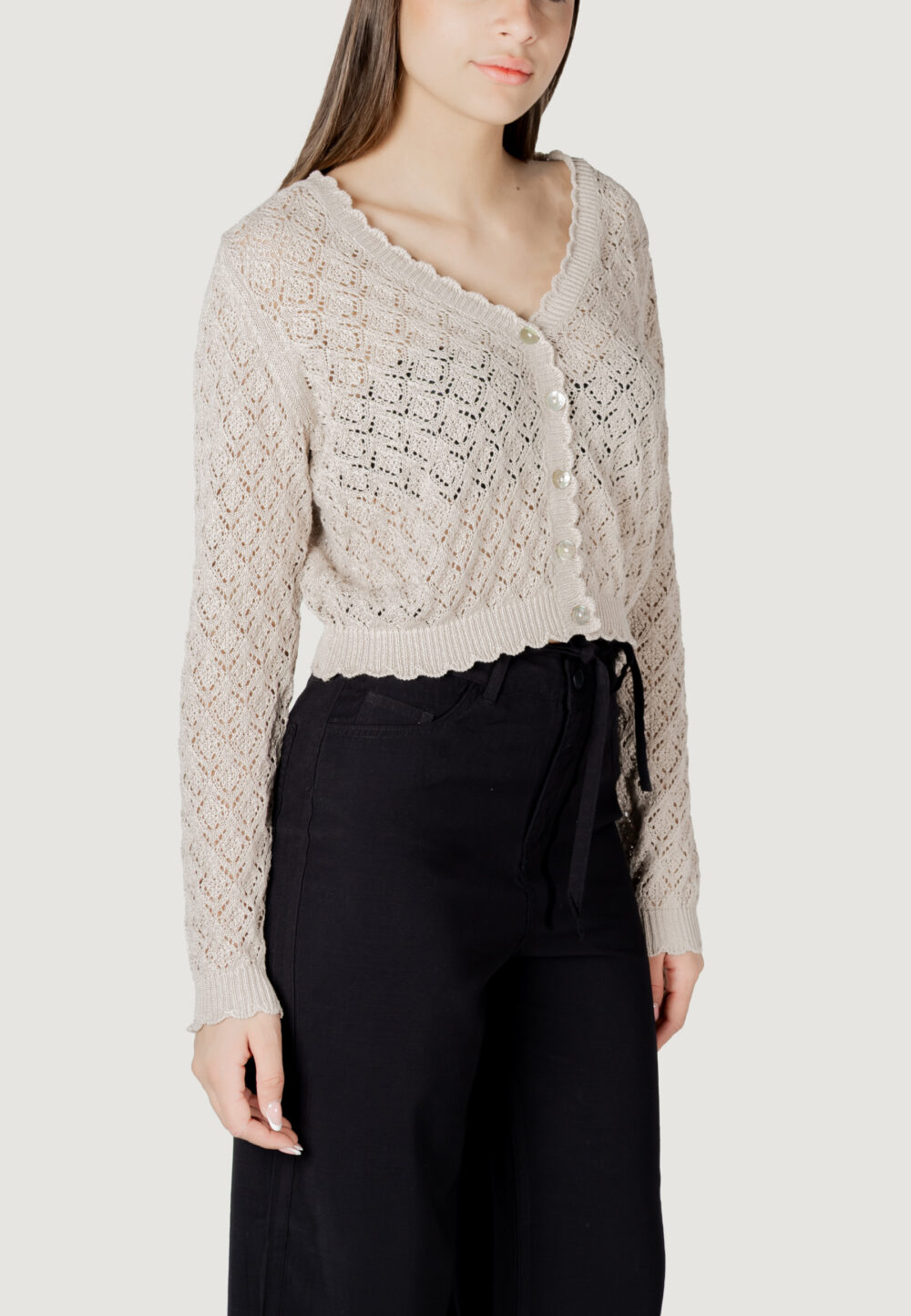 Cardigan Only onlelba life ls v-neck cardigan cc knt Beige - Foto 3