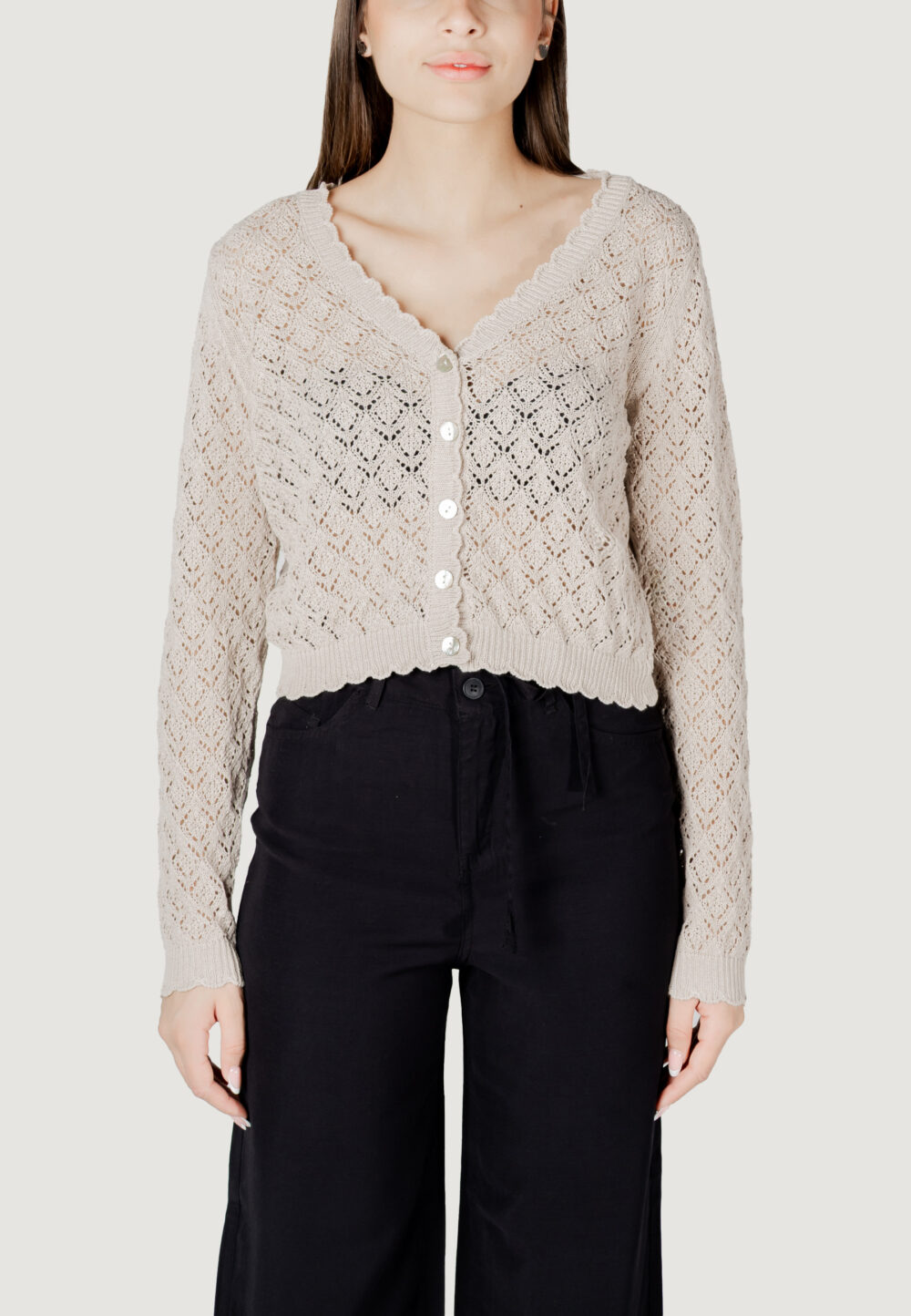Cardigan Only onlelba life ls v-neck cardigan cc knt Beige - Foto 5