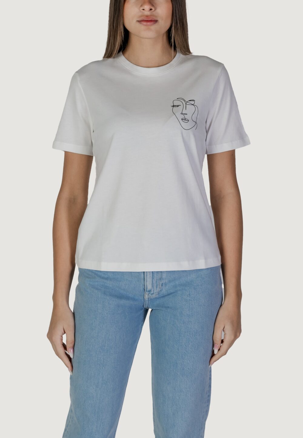 T-shirt Vila Clothes visybilla o-neck s/s/pb Bianco - Foto 1
