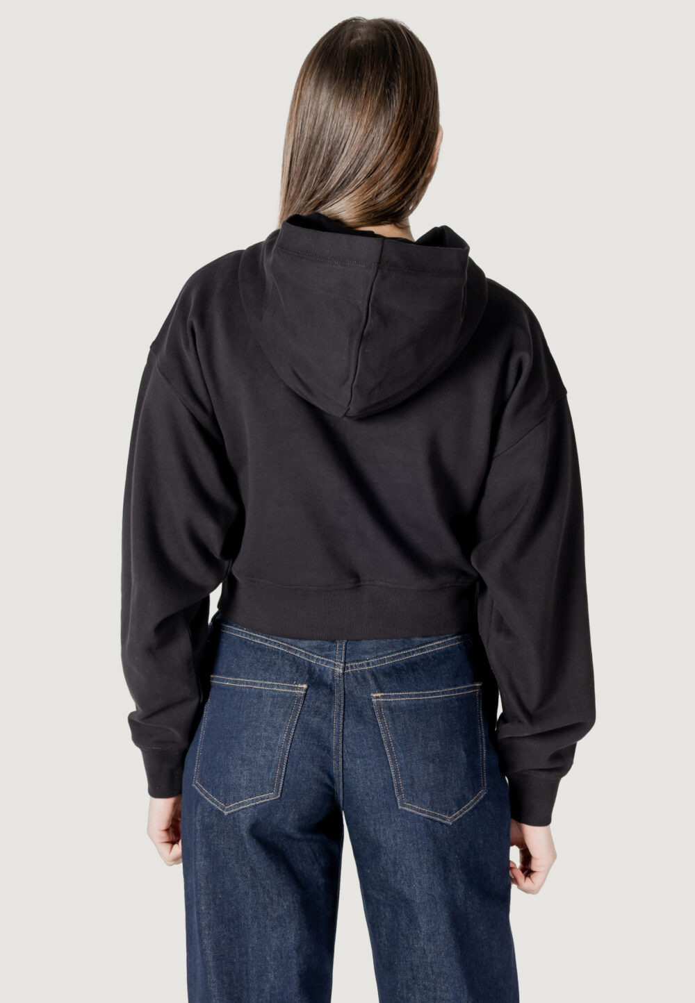 Felpa con cappuccio Calvin Klein Jeans embroidered ck zip t Nero - Foto 4