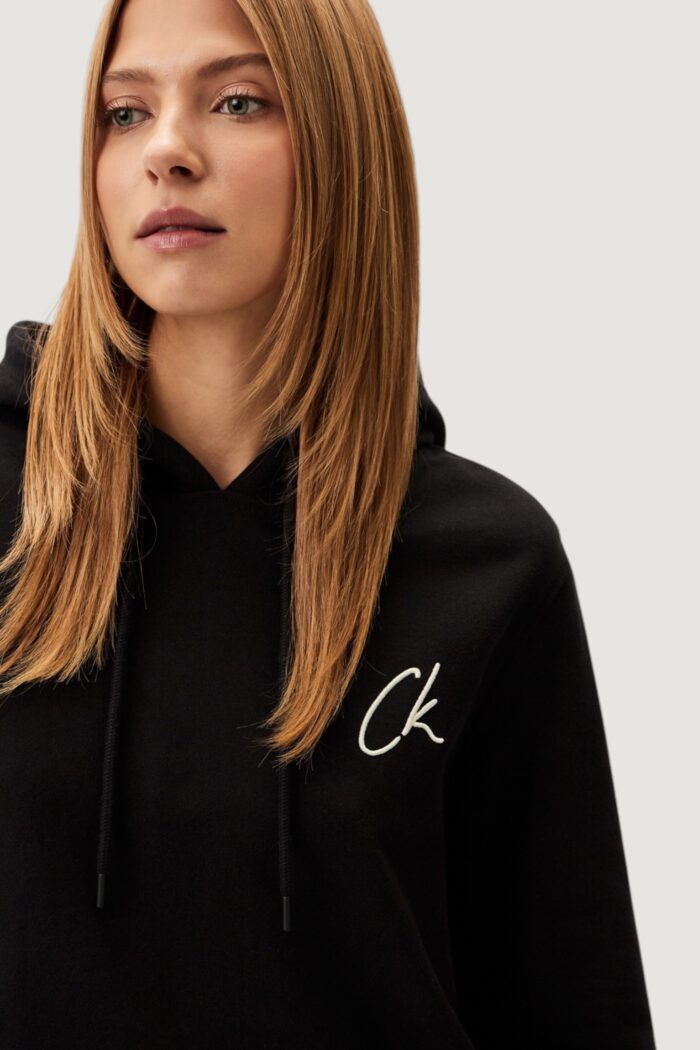 Felpa senza cappuccio Calvin Klein Jeans embroidered ck regul Nero