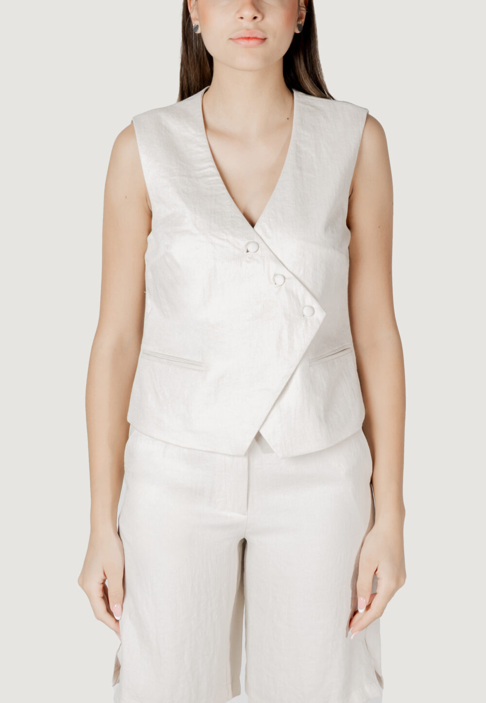 Gilet da completo Vila Clothes viflea s/l tailored Beige chiaro - Foto 1