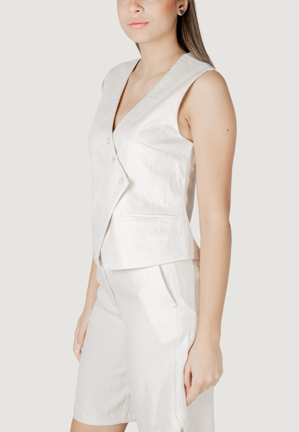 Gilet da completo Vila Clothes viflea s/l tailored Beige chiaro - Foto 2
