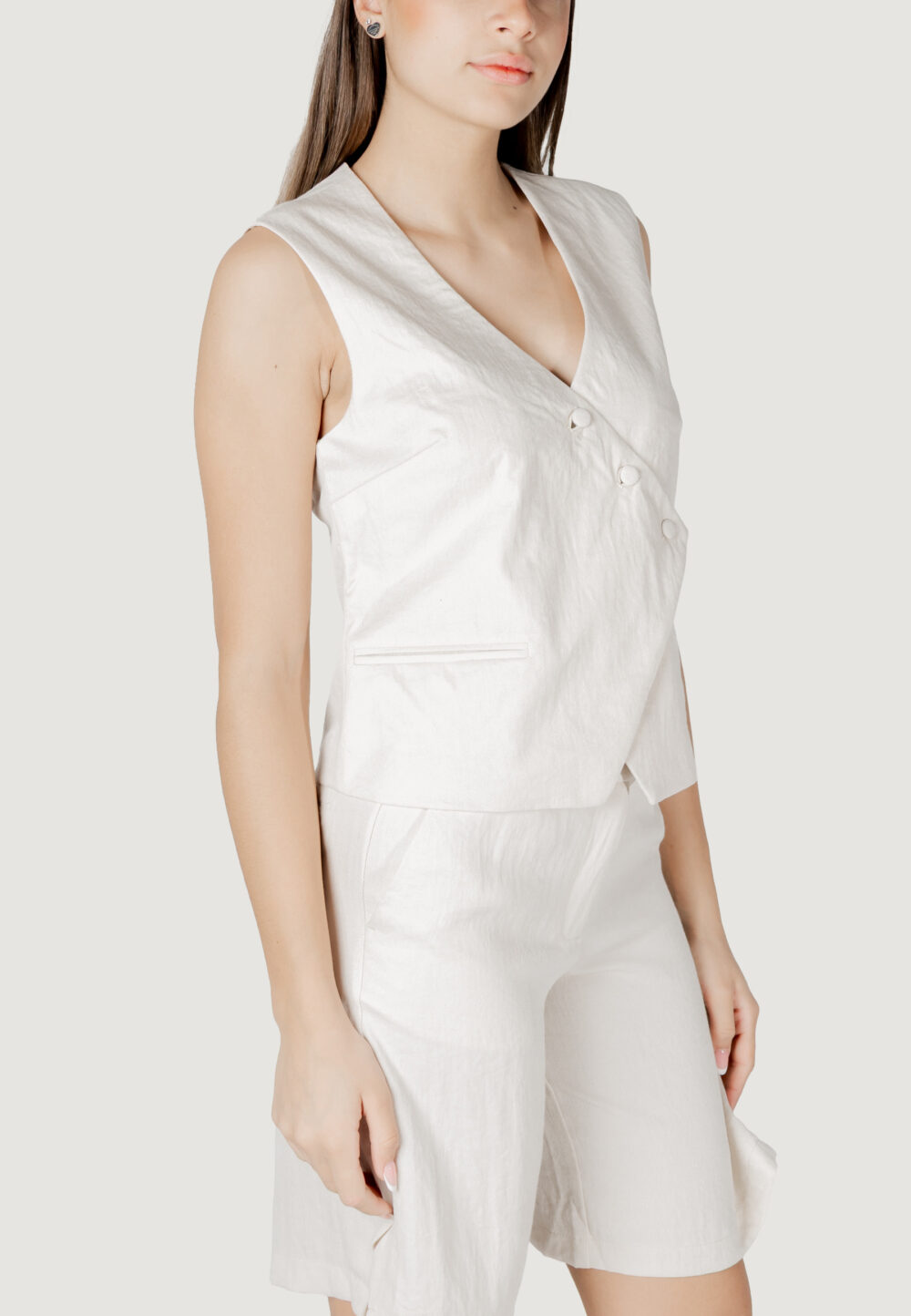 Gilet da completo Vila Clothes viflea s/l tailored Beige chiaro - Foto 3