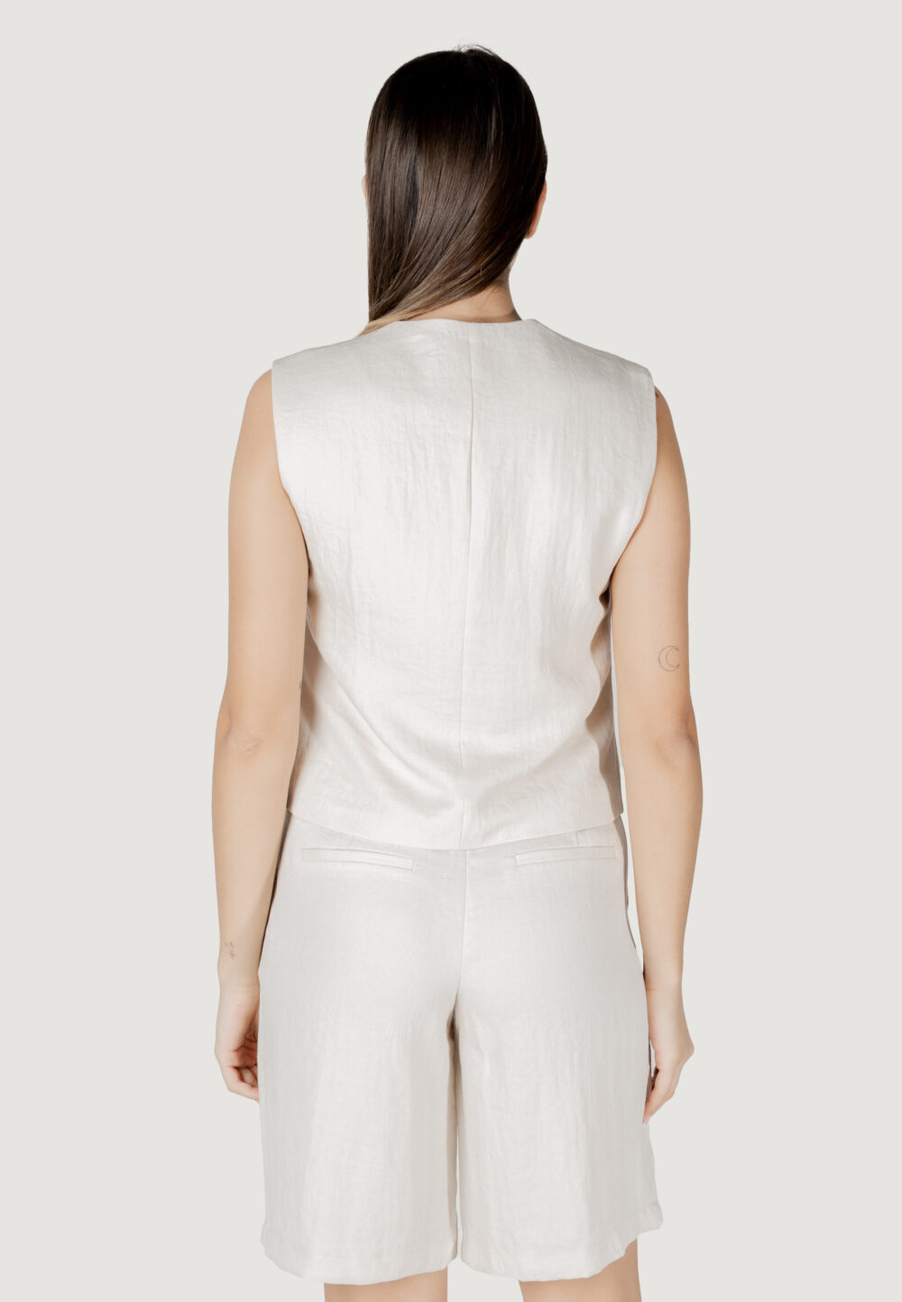 Gilet da completo Vila Clothes viflea s/l tailored Beige chiaro - Foto 4