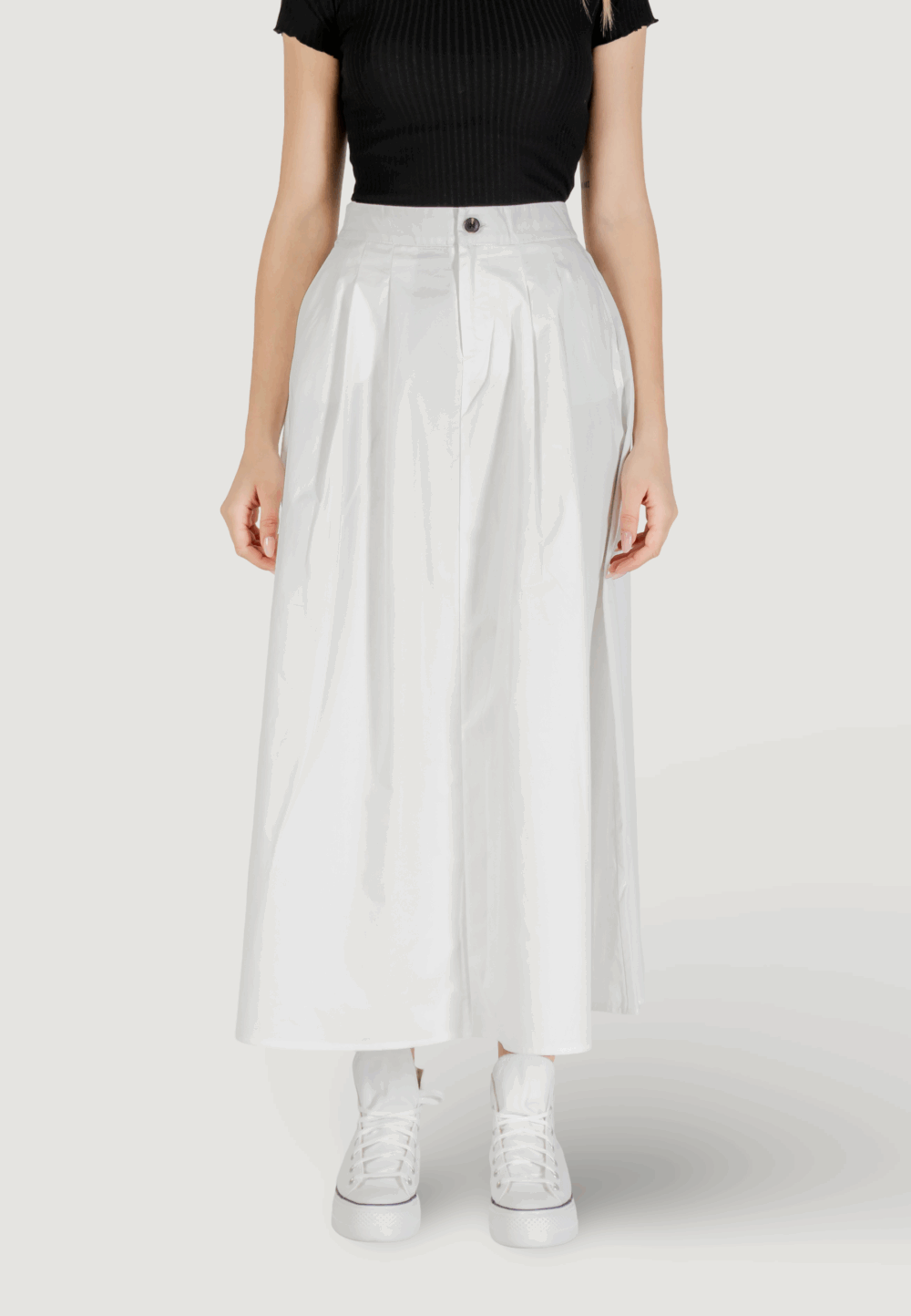 Gonna lunga Only onlzora hw long pleat pnt Bianco - Foto 5