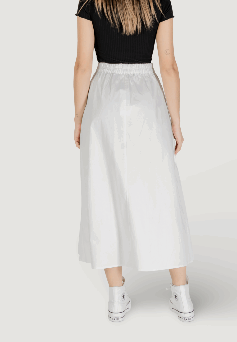 Gonna lunga Only onlzora hw long pleat pnt Bianco - Foto 4