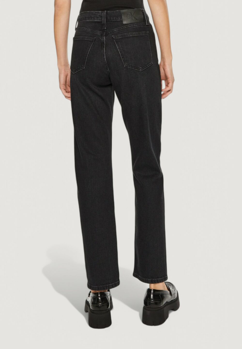 Jeans mom Calvin Klein Jeans high rise straight Nero - Foto 2