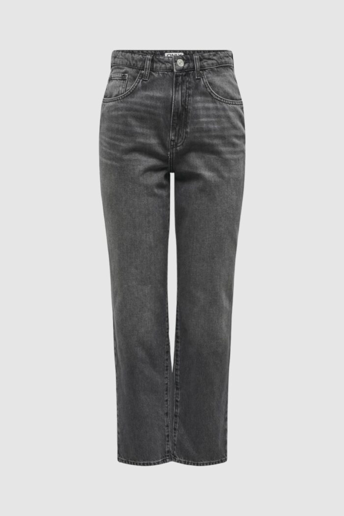 Jeans mom Only onlrobyn mw str lo ak cro132 noos Grigio Scuro
