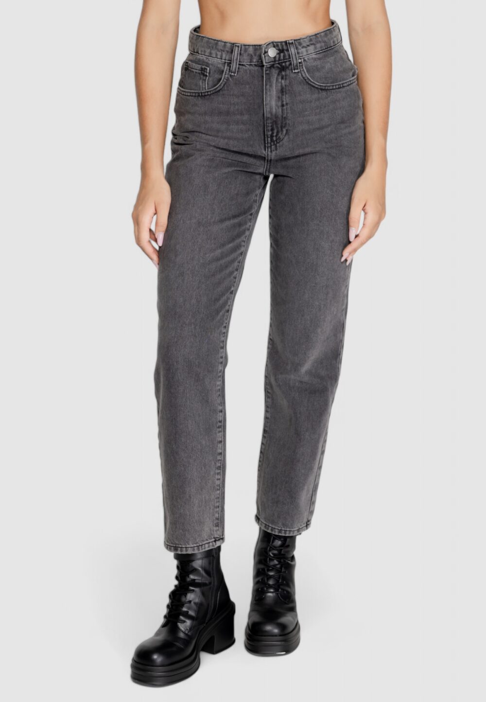 Jeans mom Only onlrobyn mw str lo ak cro132 noos Grigio Scuro - Foto 1