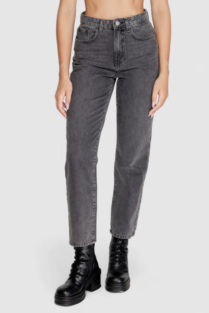 Jeans mom Only onlrobyn mw str lo ak cro132 noos Grigio Scuro