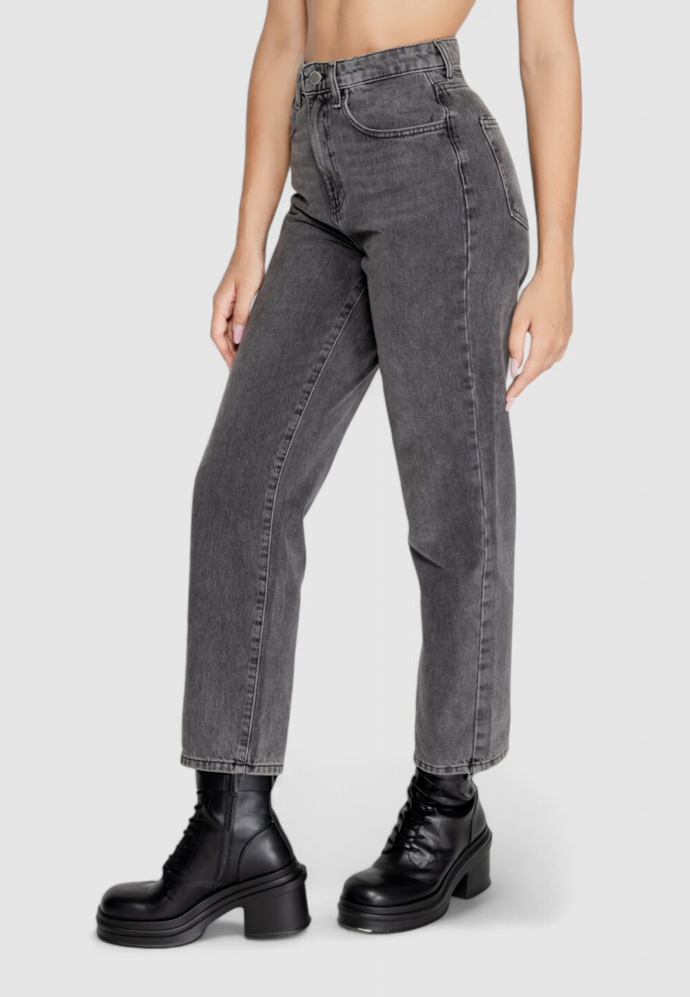 Jeans mom Only onlrobyn mw str lo ak cro132 noos Grigio Scuro - Foto 3