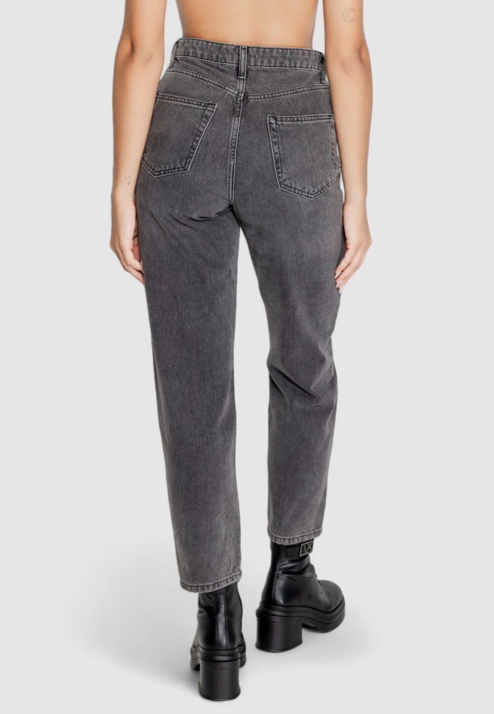 Jeans mom Only onlrobyn mw str lo ak cro132 noos Grigio Scuro - Foto 4