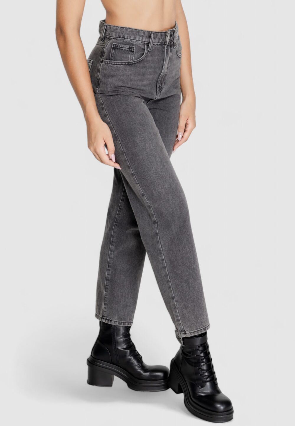 Jeans mom Only onlrobyn mw str lo ak cro132 noos Grigio Scuro - Foto 6