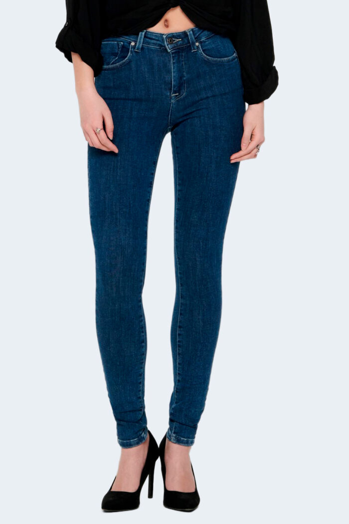 Jeans skinny Only onlpower mid pushup sk rea3223 noos Blue Denim Scuro