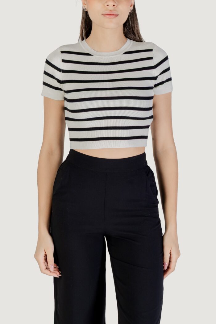 Maglia in filo manica corta Jacqueline de Yong jdycirkeline s/s crop top knt noos Panna