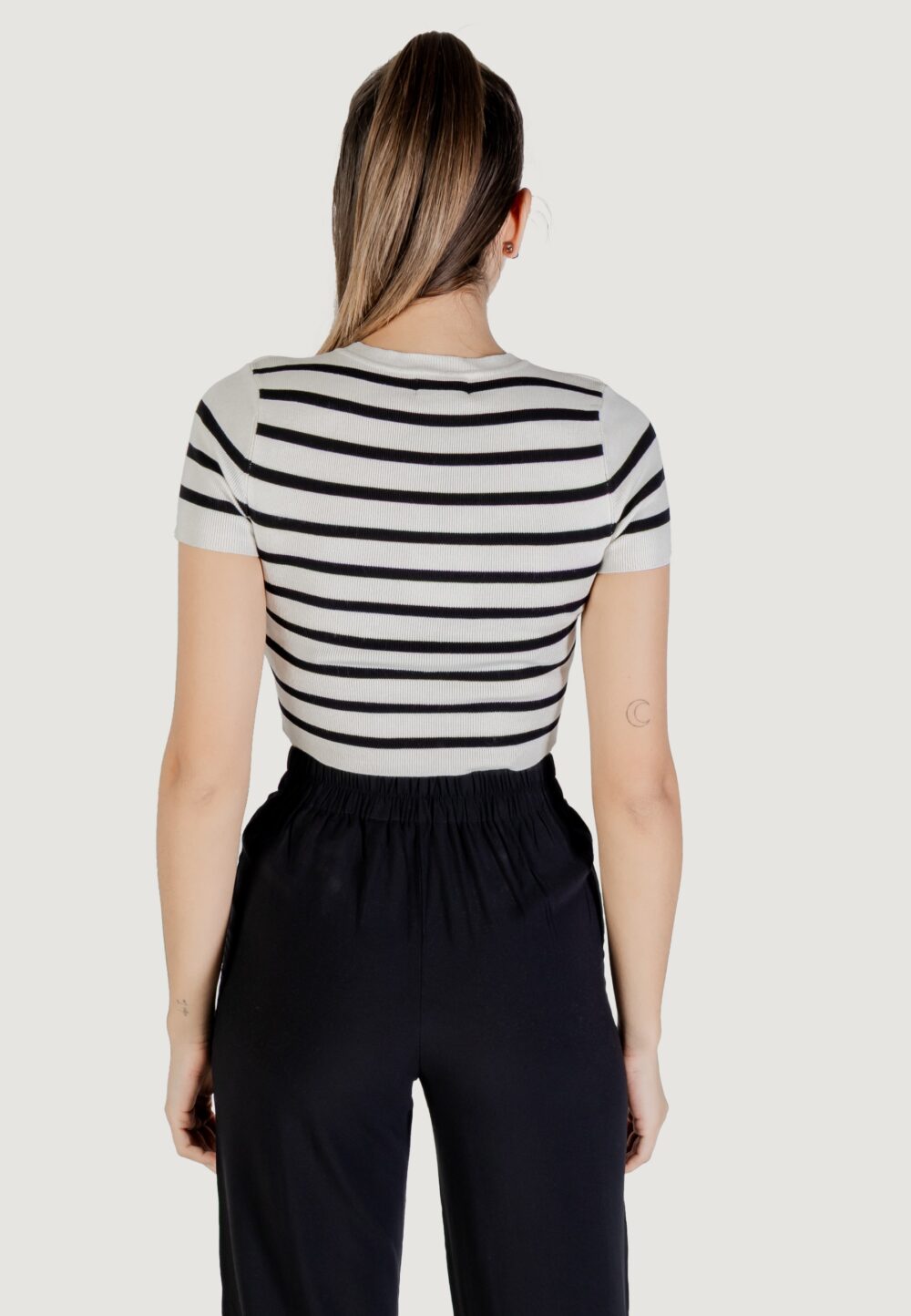 Maglia in filo manica corta Jacqueline de Yong jdycirkeline s/s crop top knt noos Panna - Foto 4