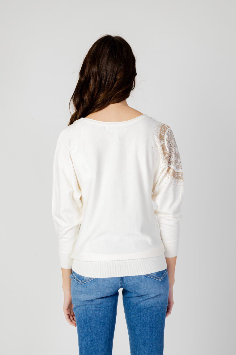 Maglia Guess leslie logo bat sleeve Bianco - Foto 3
