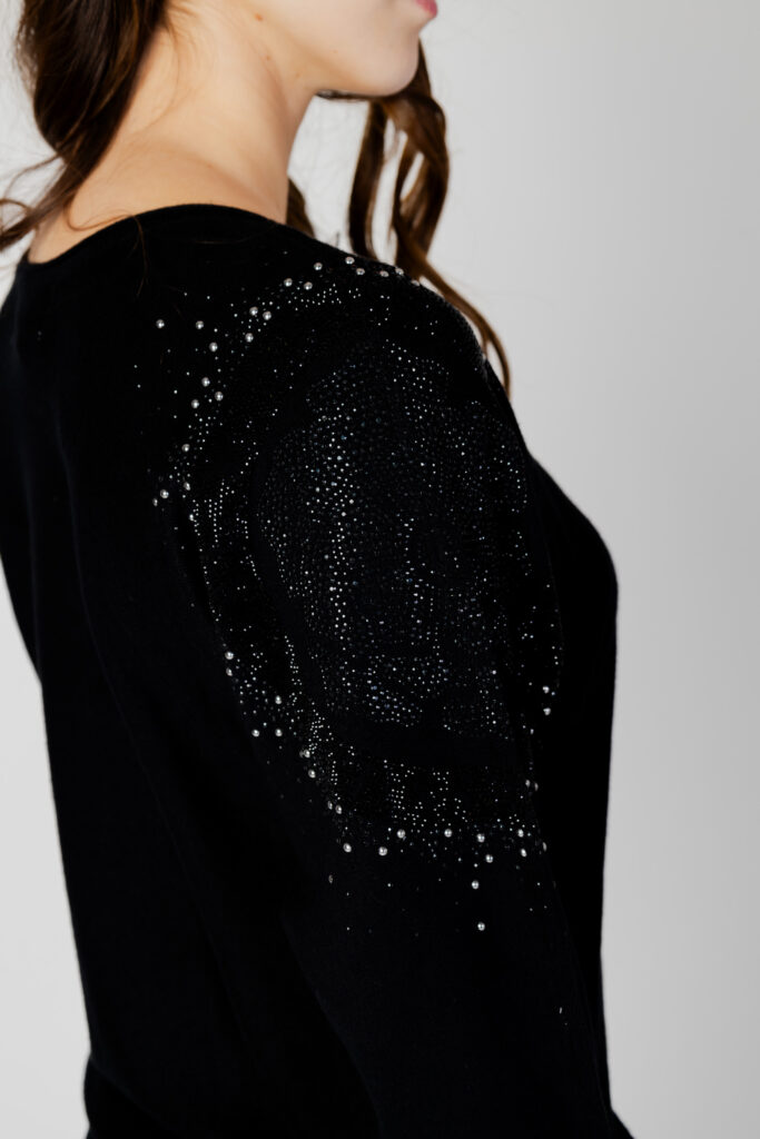 Maglia Guess leslie logo bat sleeve Nero
