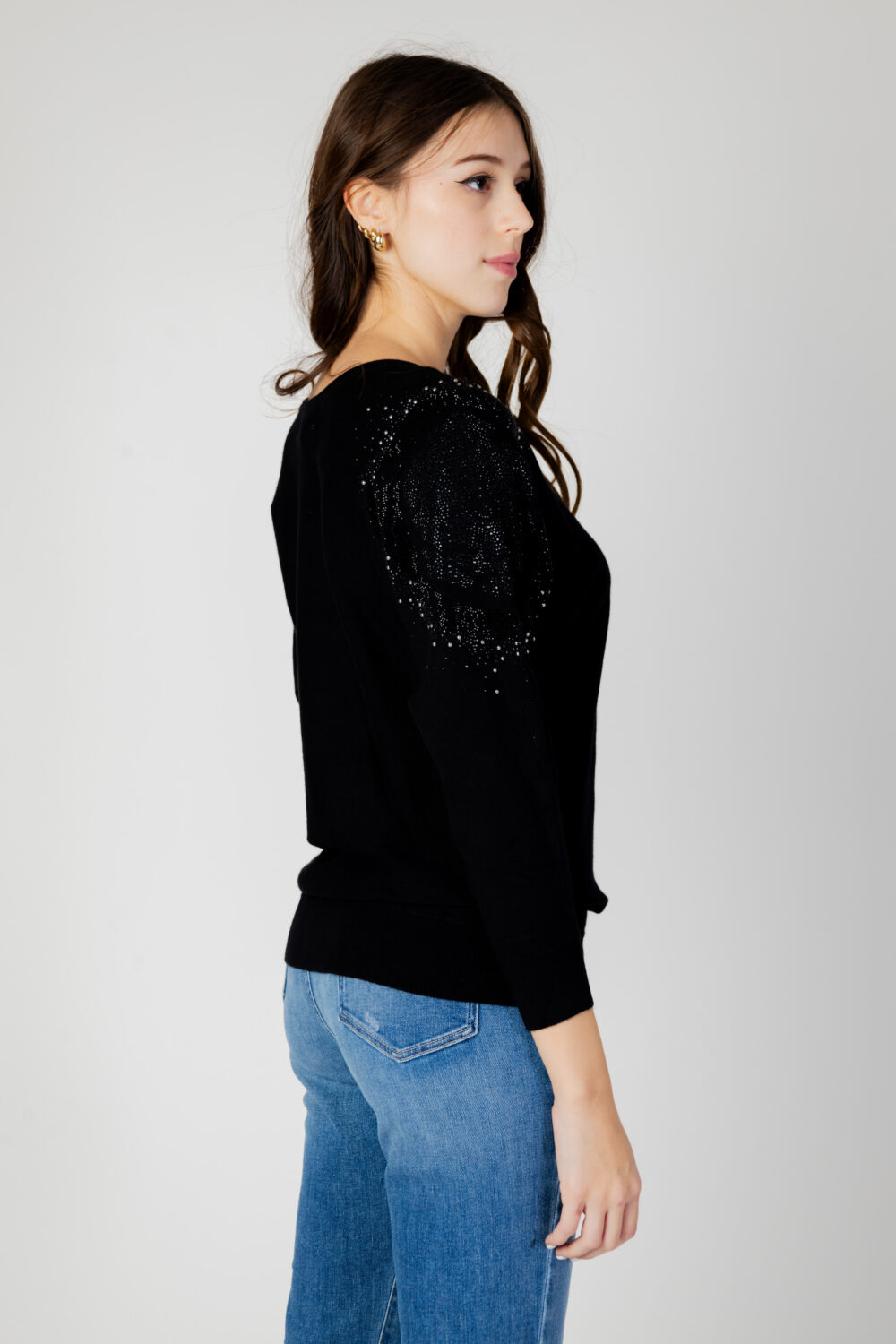 Maglia Guess leslie logo bat sleeve Nero - Foto 4