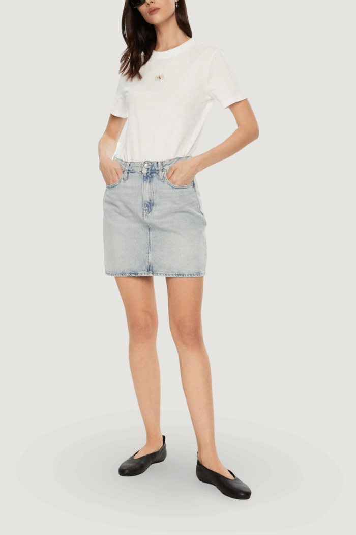 Minigonna Calvin Klein Jeans regular mini skirt Denim chiaro