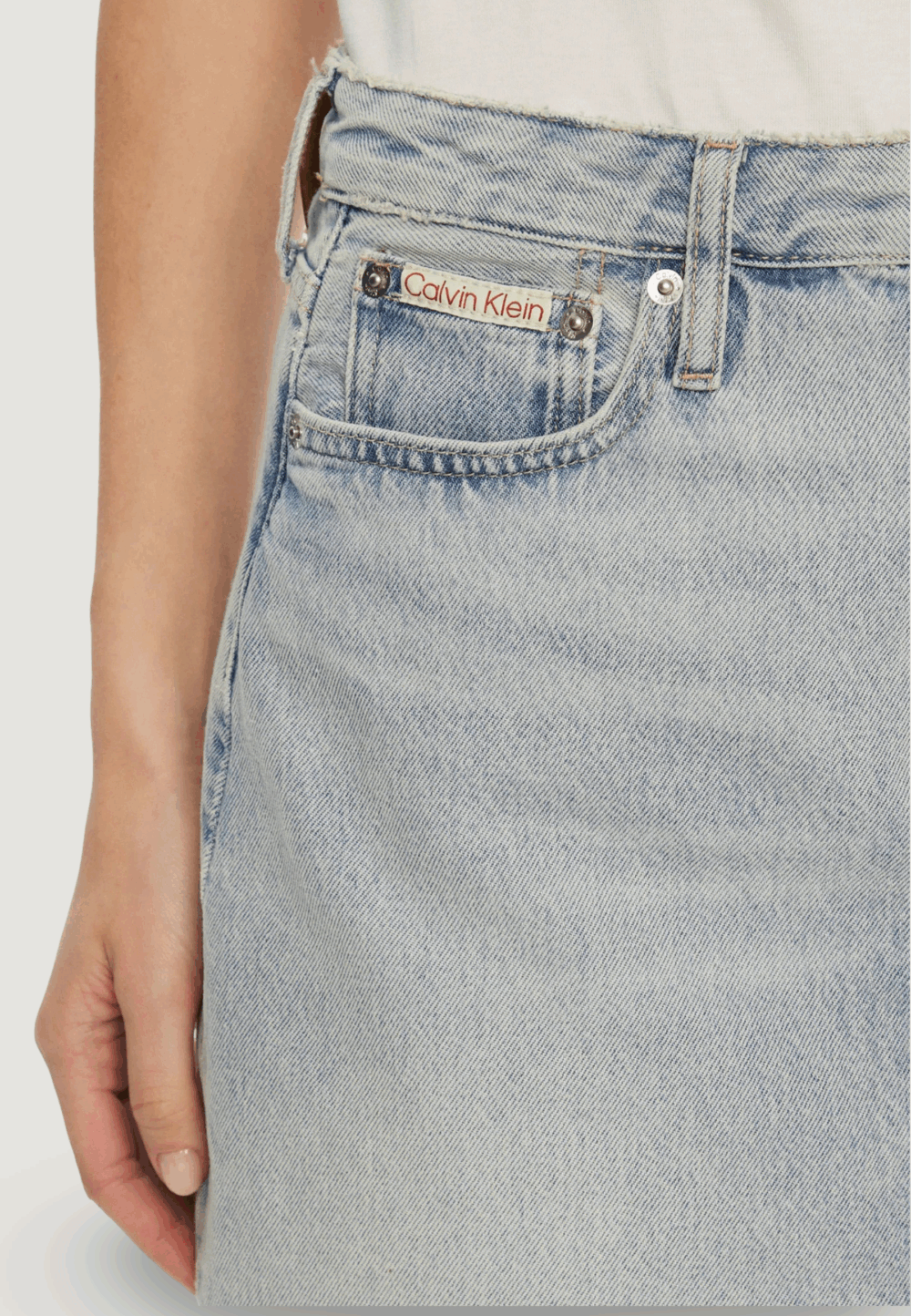 Minigonna Calvin Klein Jeans regular mini skirt Denim chiaro - Foto 3