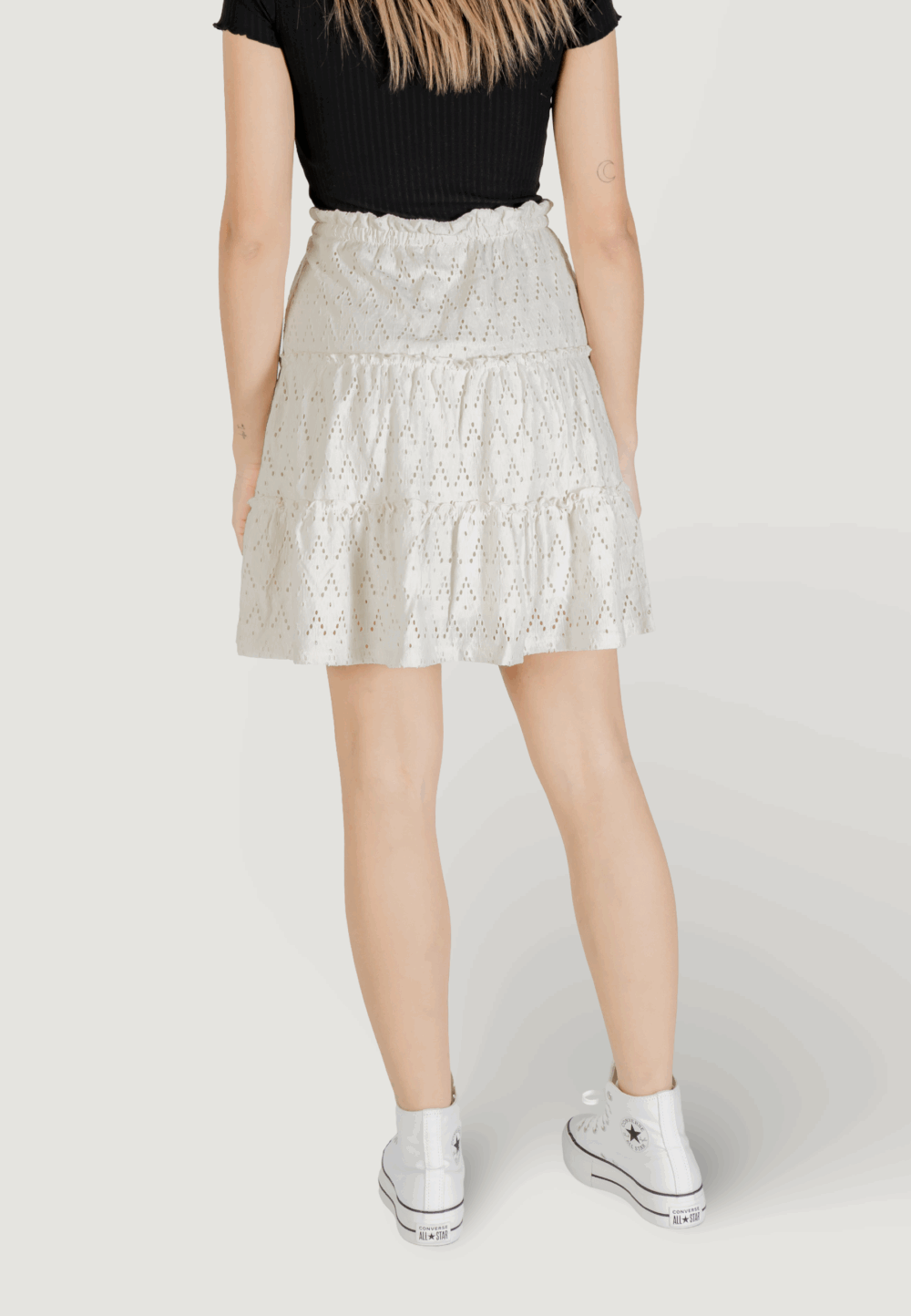 Minigonna Vila Clothes viamalina hw short/pb Panna - Foto 4