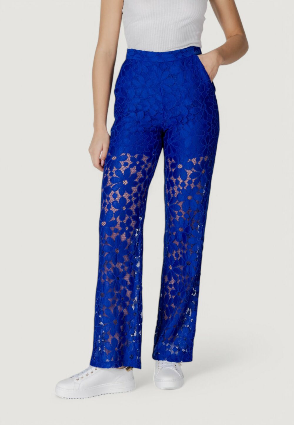 Pantaloni a palazzo Desigual pant_lacelong Blu - Foto 1