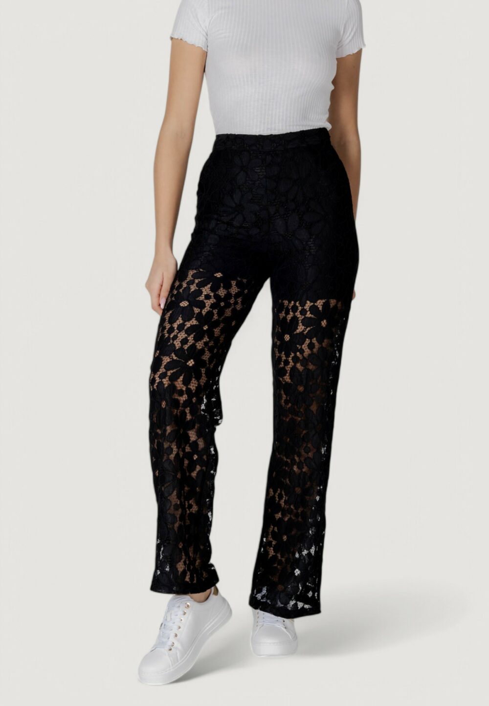 Pantaloni a palazzo Desigual pant_lacelong Nero - Foto 1