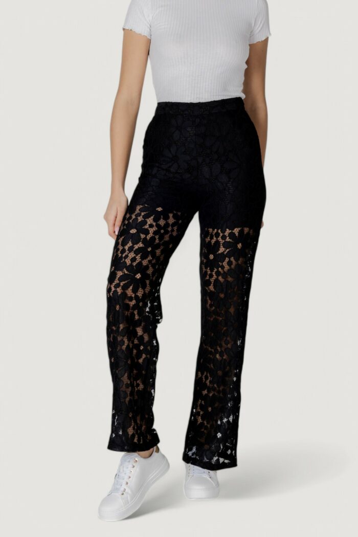 Pantaloni a palazzo Desigual pant_lacelong Nero