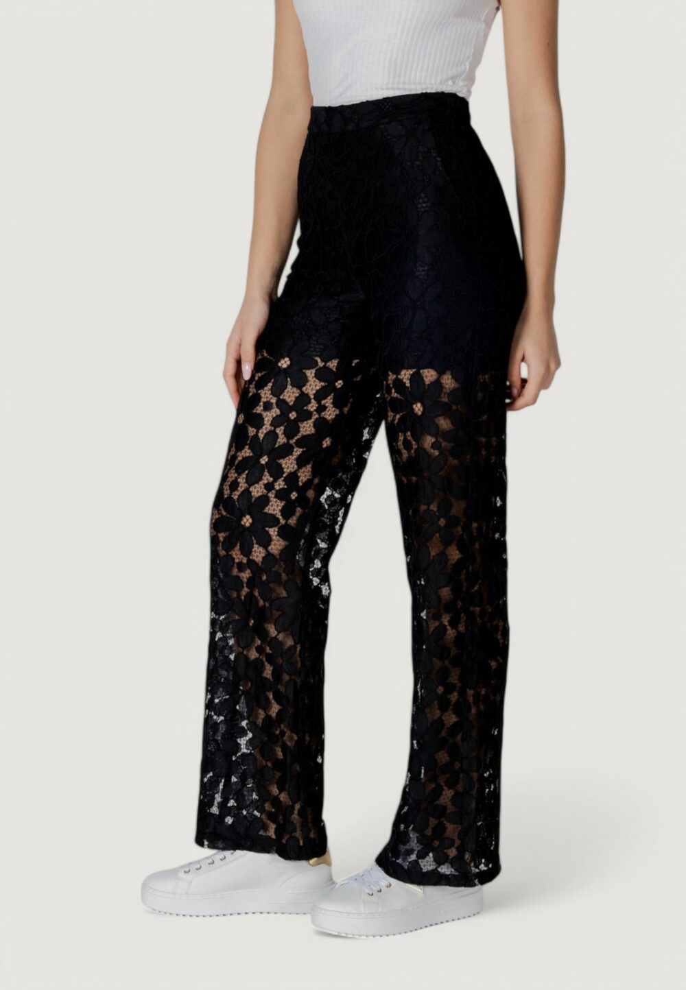 Pantaloni a palazzo Desigual pant_lacelong Nero - Foto 3