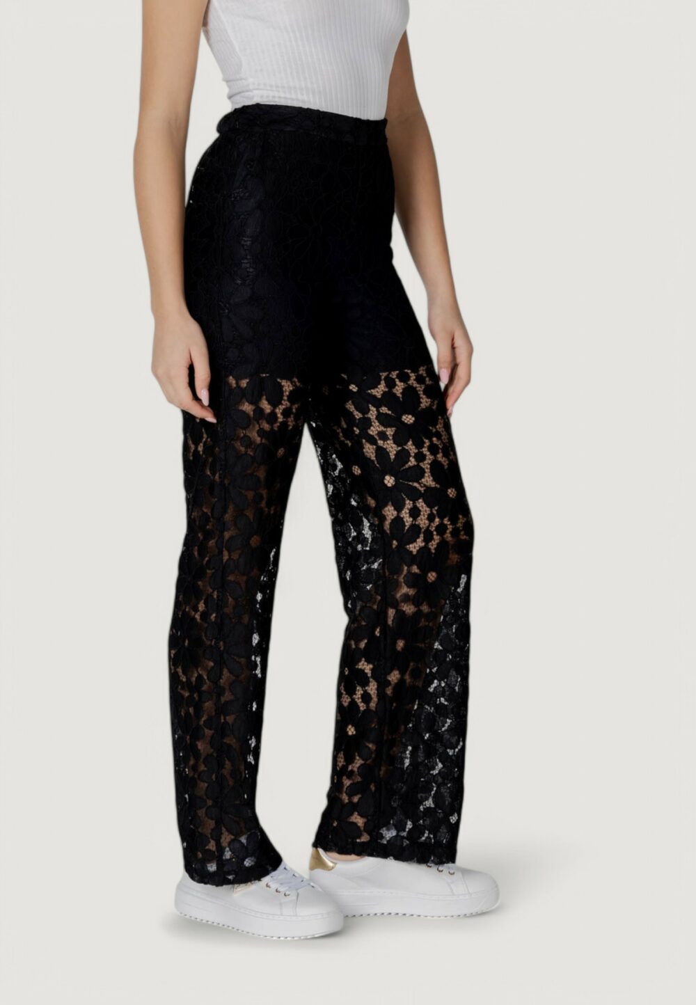 Pantaloni a palazzo Desigual pant_lacelong Nero - Foto 4
