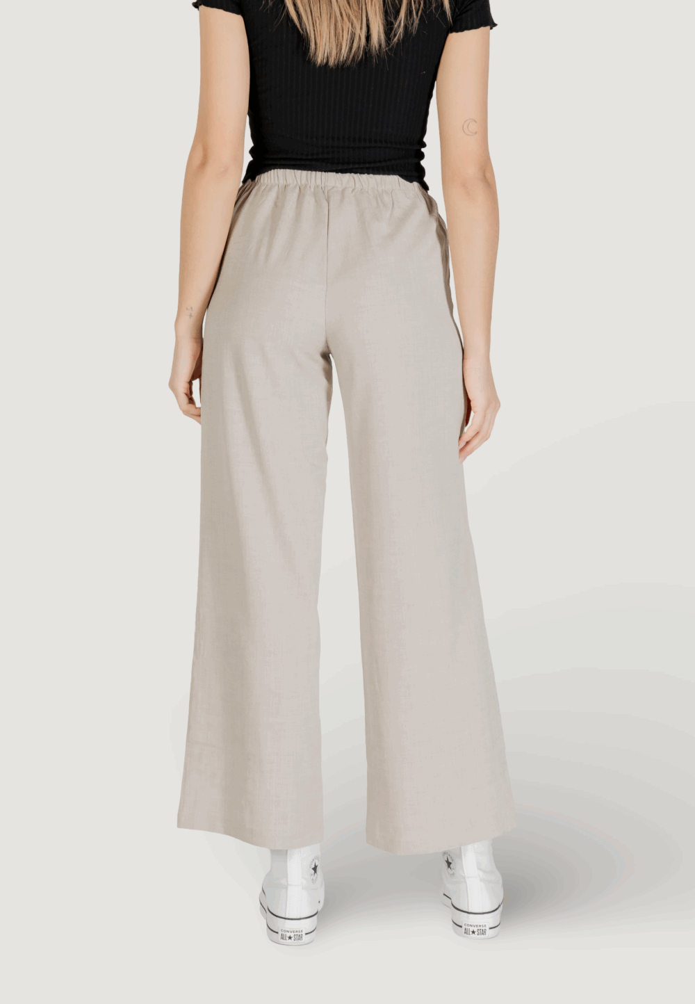 Pantaloni a palazzo Jacqueline de Yong jdynina mw wvn Beige chiaro - Foto 4