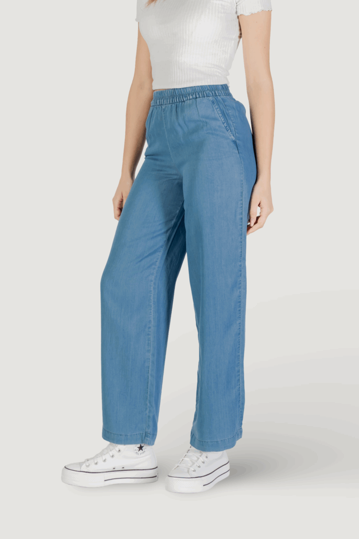 Pantaloni a palazzo Only onlcharis life hw pull-up pant ccwvn Denim