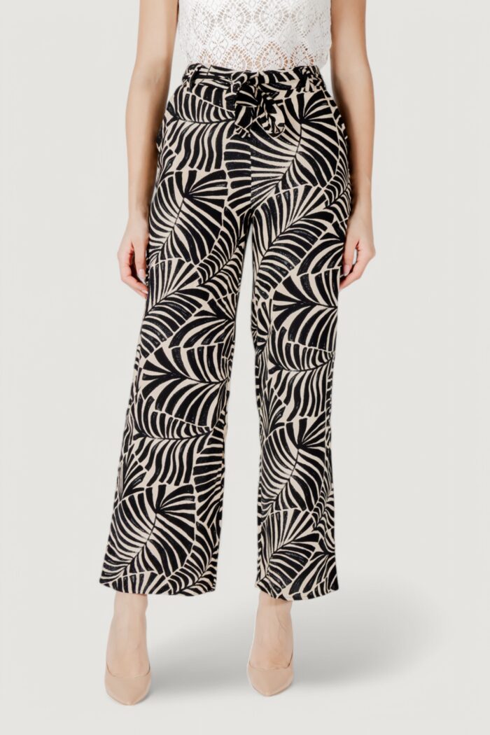 Pantaloni a palazzo Only onlnova life vis aop Nero – Beige