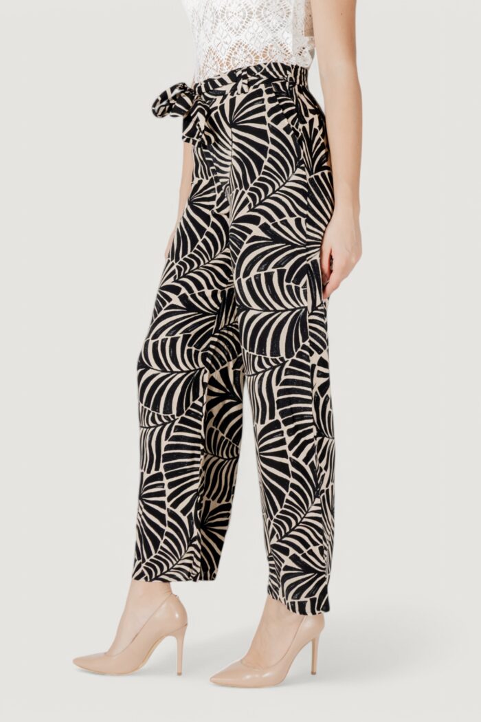 Pantaloni a palazzo Only onlnova life vis aop Nero – Beige